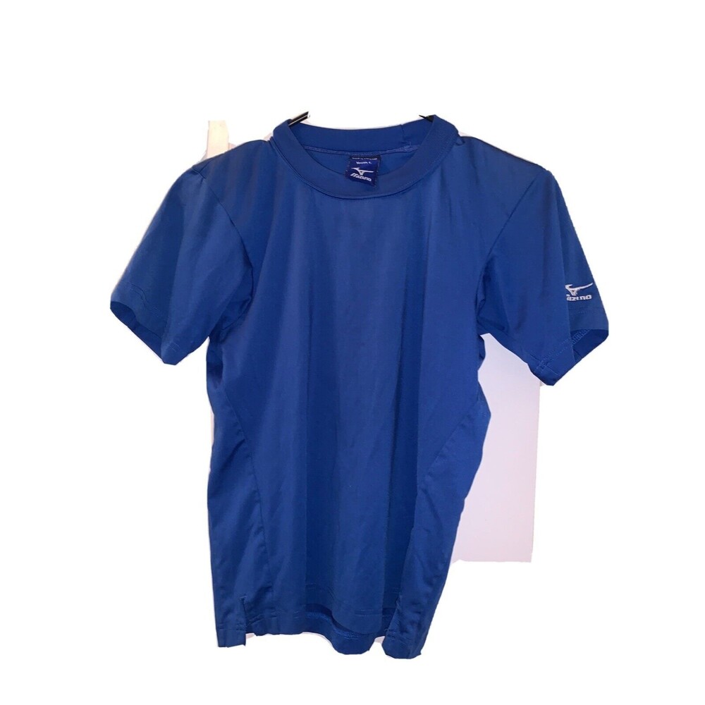 Mizuno Youth Boys Short Sleeve Shirt Activewear Size Large Blue